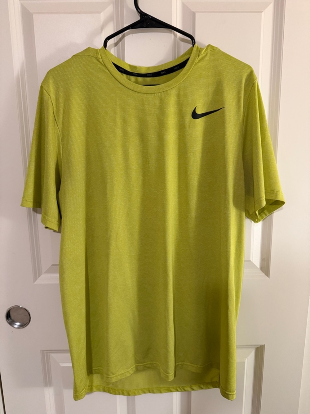 Nike Short-Sleeve Training Tee in Neon Lime with Black Swoosh